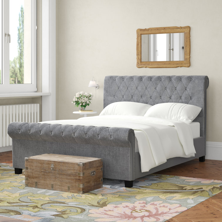 Upholstered bed wayfair sales